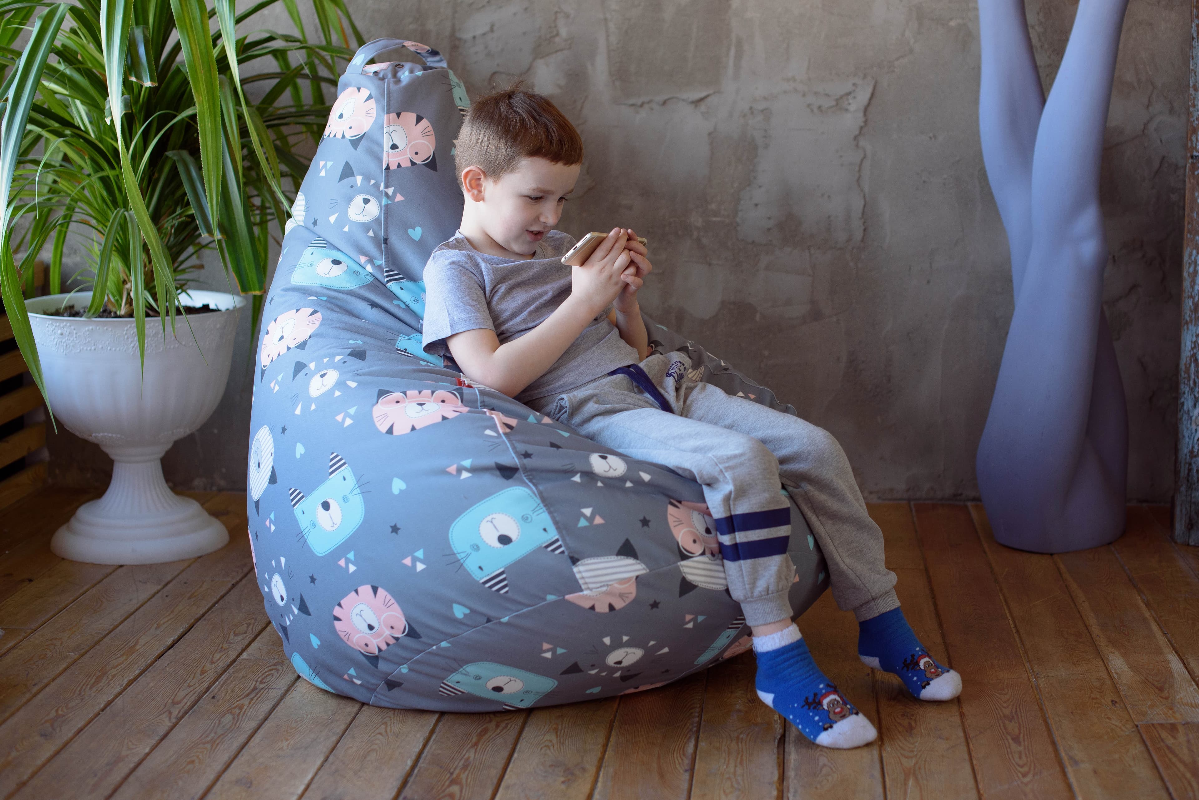 Детское кресло-мешок БинБэг Кидс, Котики превью 5