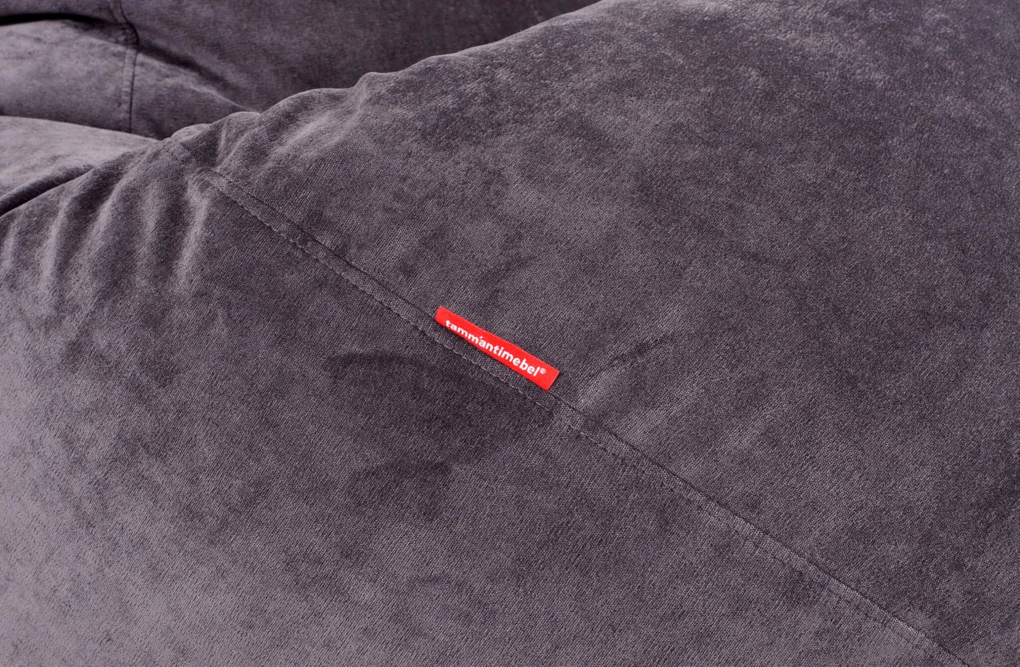 Серое кресло-мешок из вельвета Босс Пудра, Графит превью 7