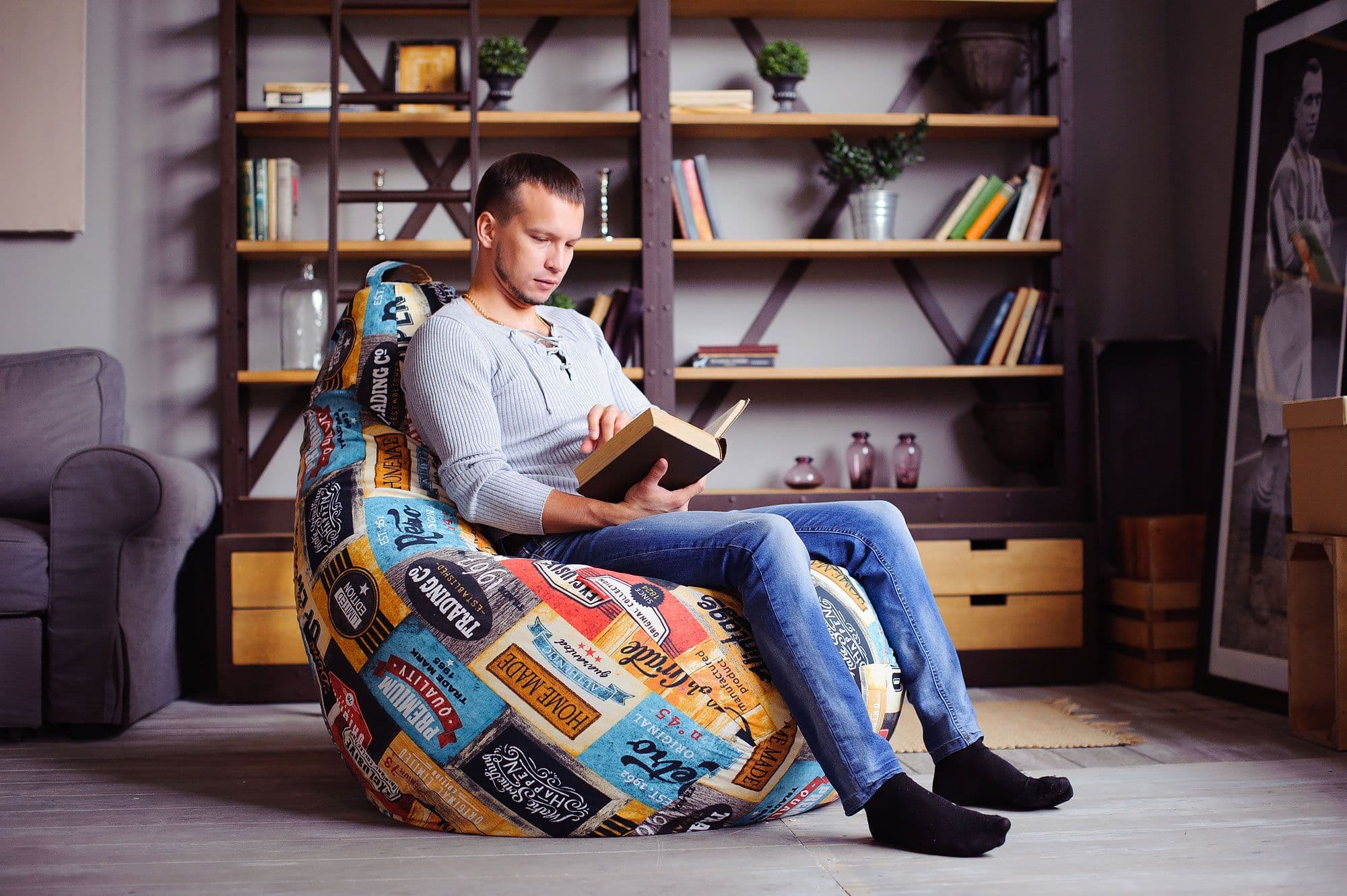 Большое яркое кресло-мешок Босс Техас превью 3